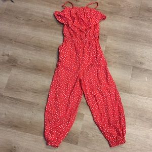 Tucker + Tate -red & white polka dot tank jumpsuit
